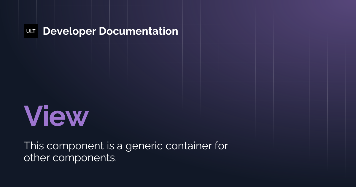 View | Developer Documentation